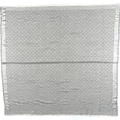 Louis Vuitton Wool Silk Monogram Denim Shawl Pearl Grey 1 of 3