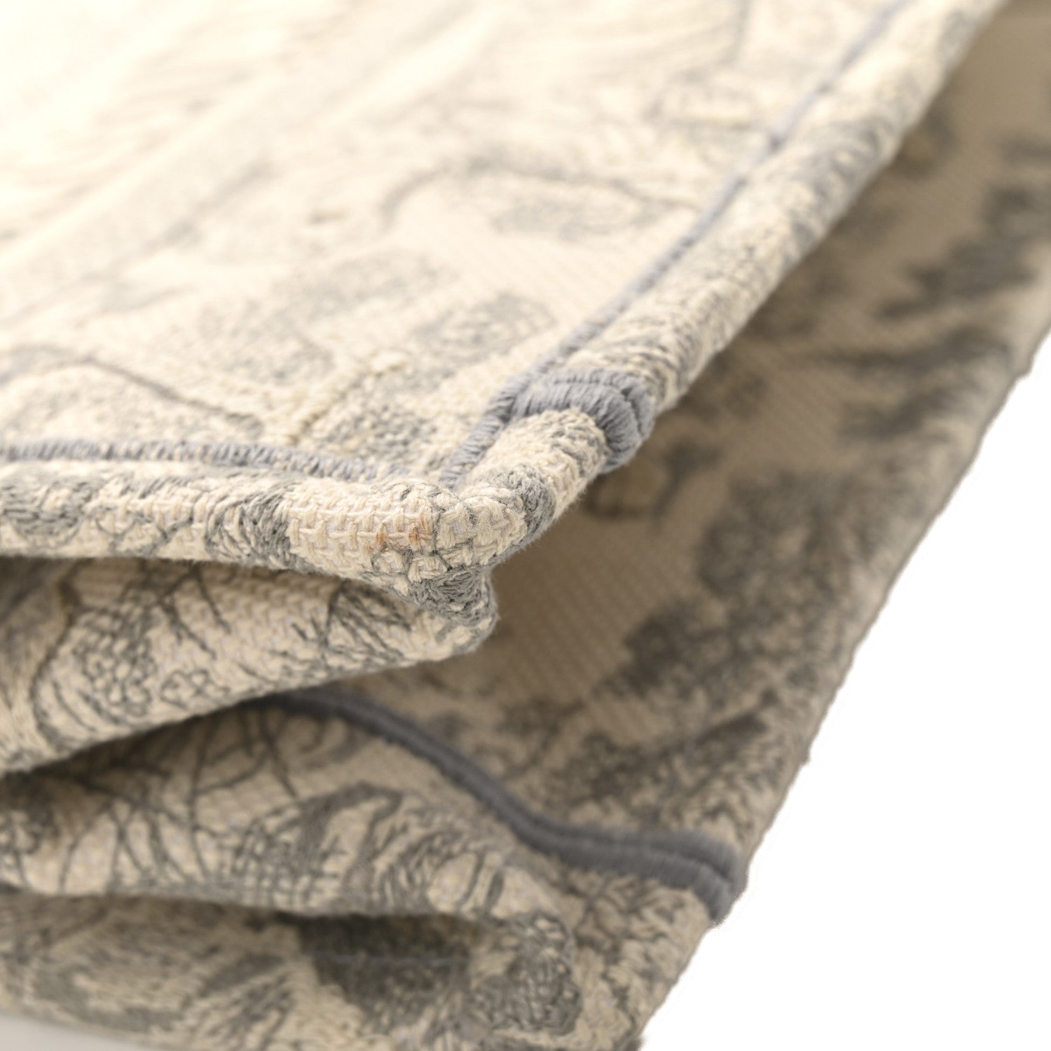 Christian Dior Canvas Embroidered Medium Dioriviera Toile De Jouy Book Tote Gray 11 of 12
