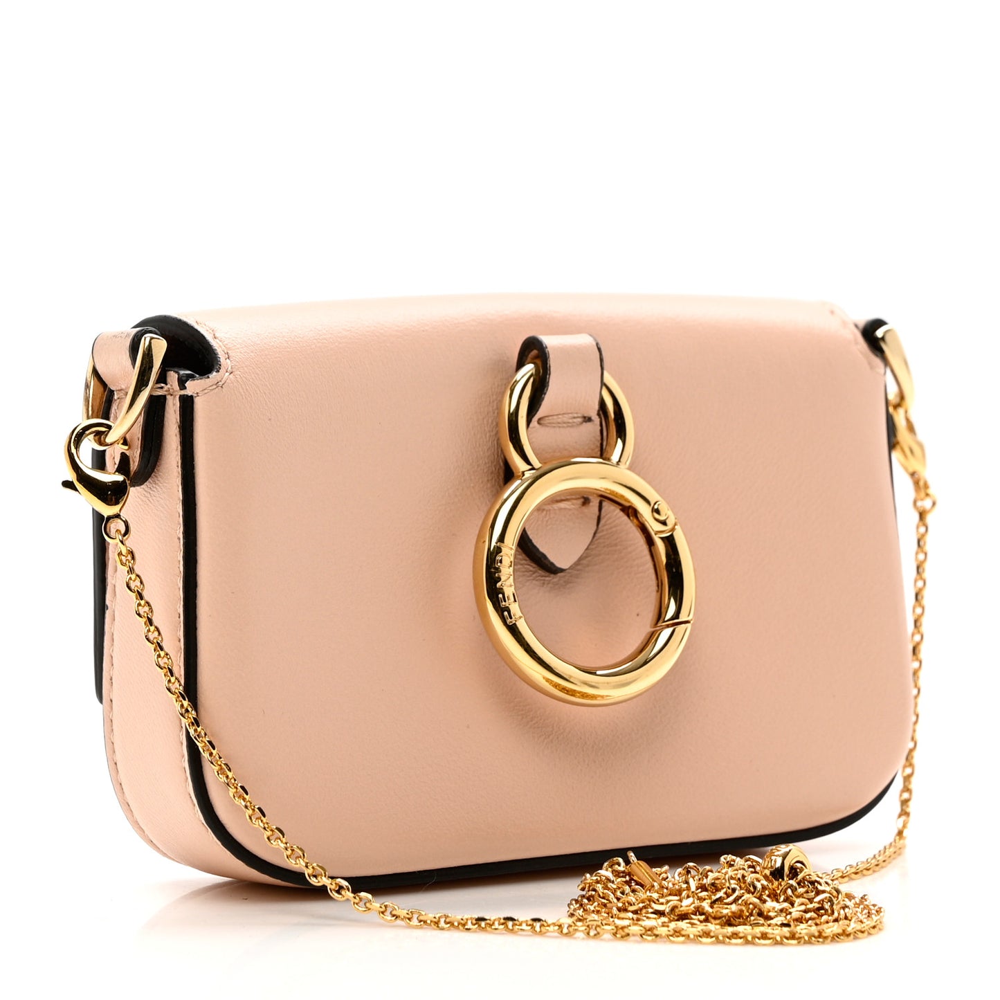 Shiny Nappa Braided Nano Baguette Maxi Handle Charm Light Rose