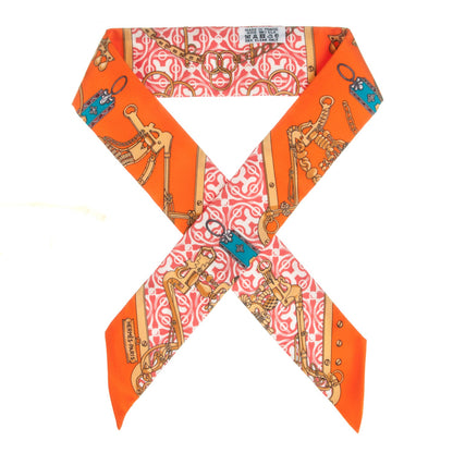 Hermes Silk Mors Et Gourmettes Remix Twilly 1 of 5