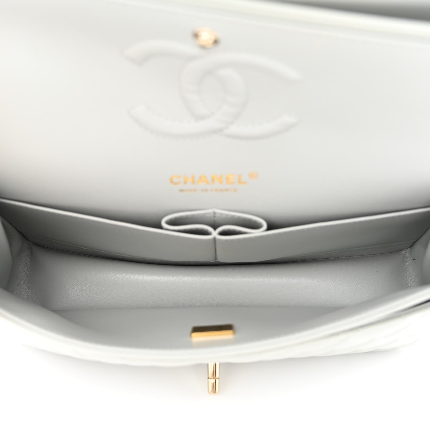 Chanel Lambskin Quilted Medium Double Flap Light Blue 5 of 11