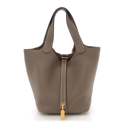 Hermes Taurillon Clemence Picotin Lock 18 PM Etoupe 1 of 10
