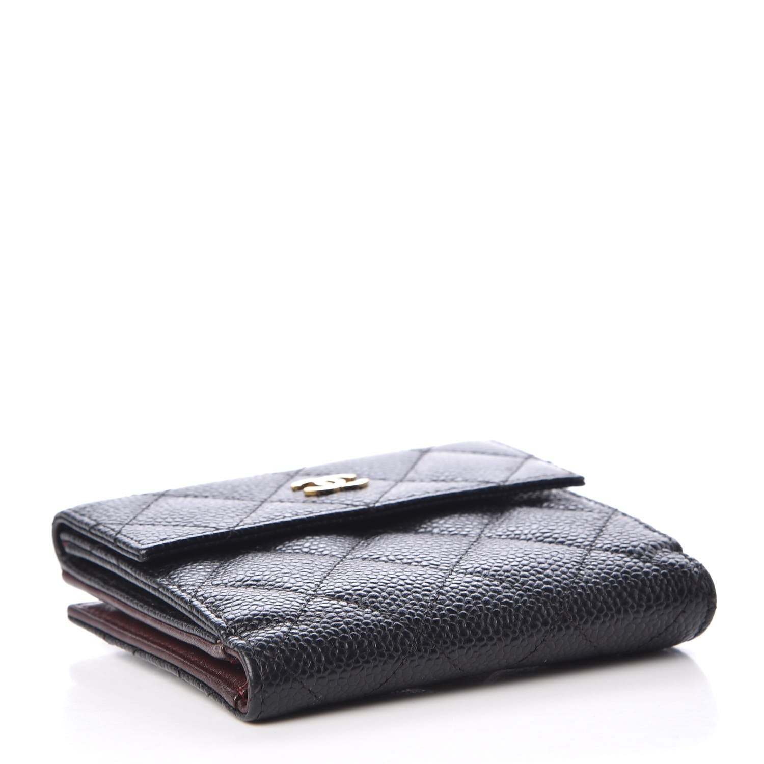 Chanel Caviar Quilted Compact French Flap Wallet Black 4 of 9