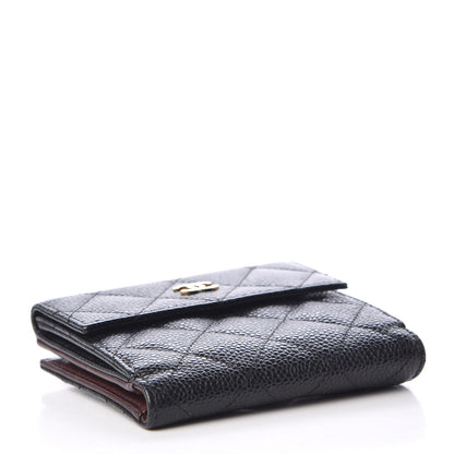 Chanel Caviar Quilted Compact French Flap Wallet Black 4 of 9