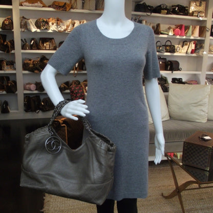 Chanel Leather Baby Coco Cabas Argent Fonce 2 of 12