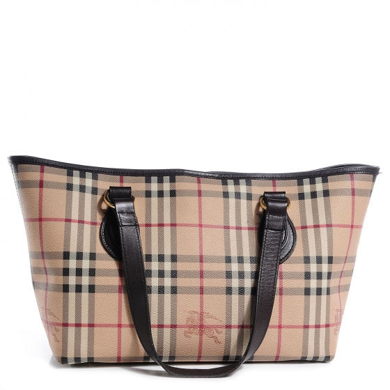 Burberry Haymarket Check Large Tote Brown 1 of 8
