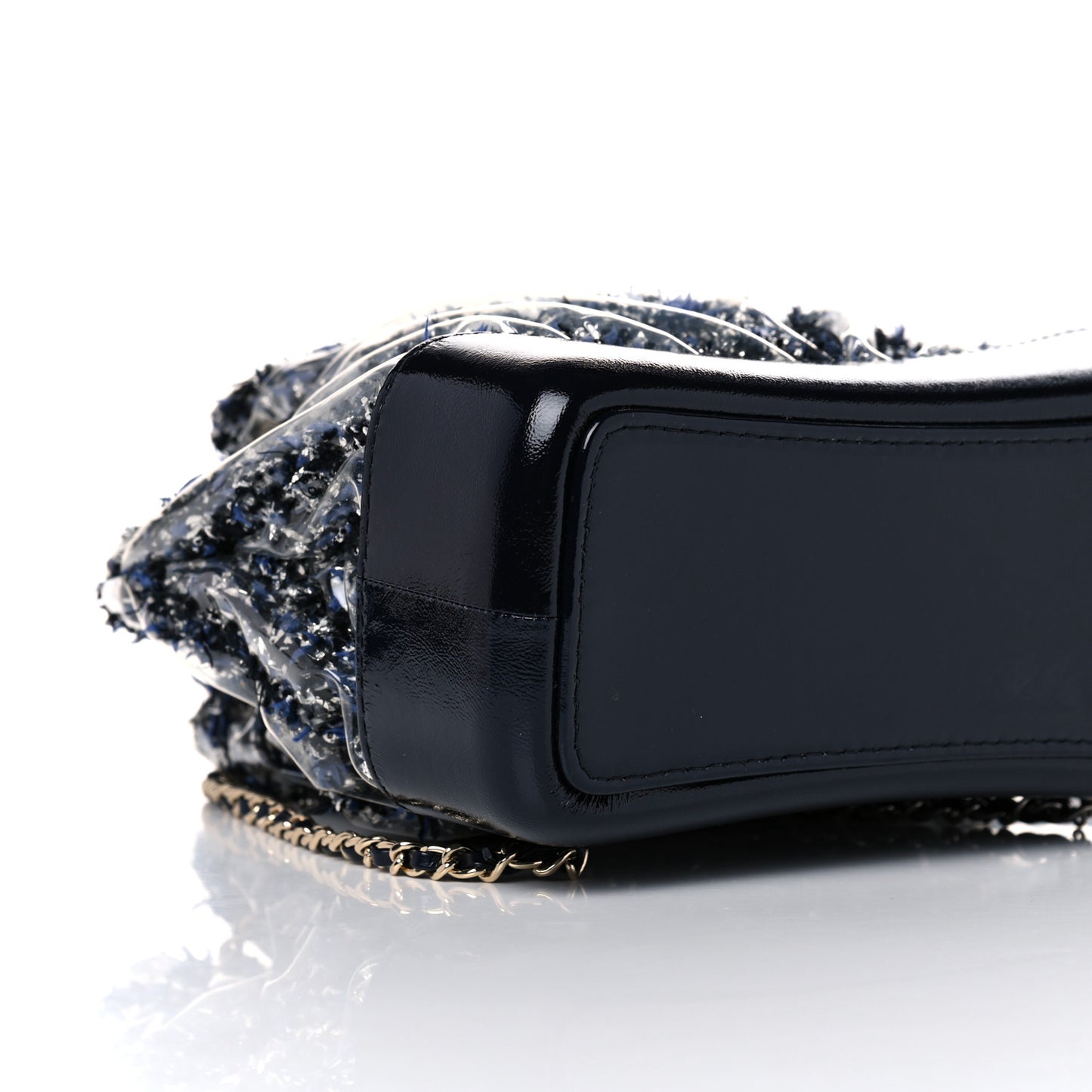 Tweed PVC Quilted Gabrielle Backpack Navy Black