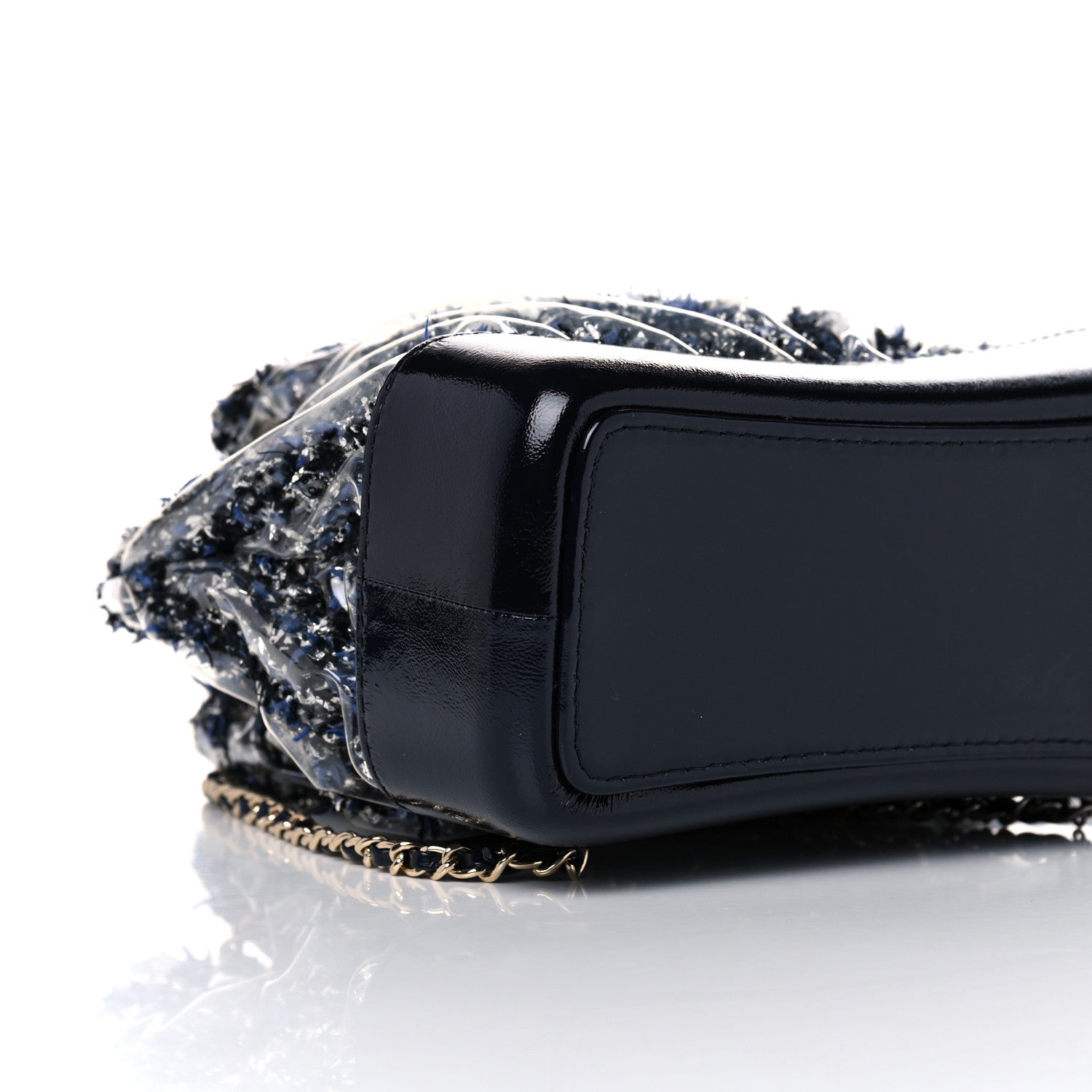 Chanel Tweed PVC Quilted Gabrielle Backpack Navy Black 8 of 9