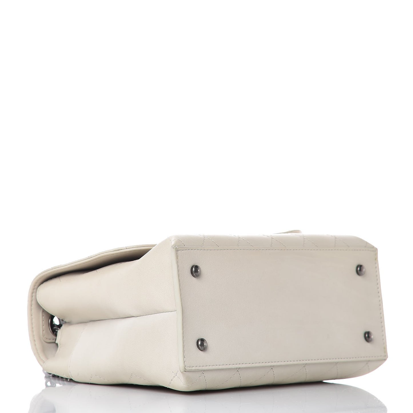 Calfskin Stitched Urban Luxury Top Handle Bag Ivory
