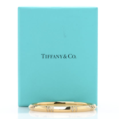 Tiffany 18K Yellow Gold Diamond Atlas Closed Narrow Hinged Bangle Bracelet 4 of 4