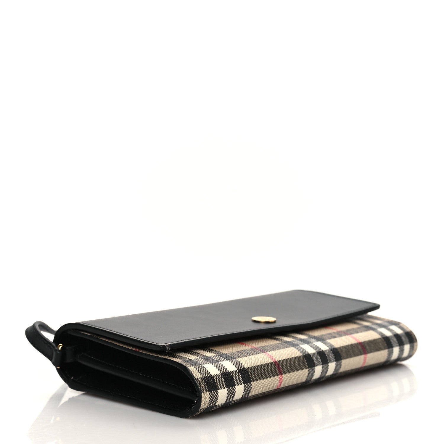 Burberry Calfskin Vintage Check Hannah Wallet with Detachable Strap Black 4 of 9