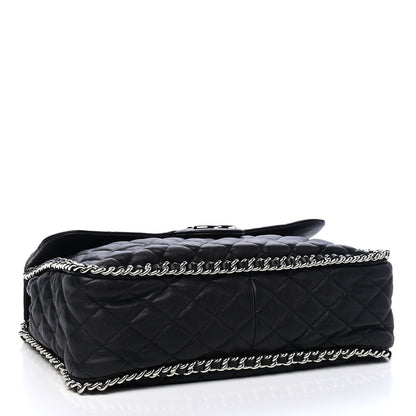 Chanel Washed Lambskin Quilted Maxi Chain Around Flap Black 3 of 8