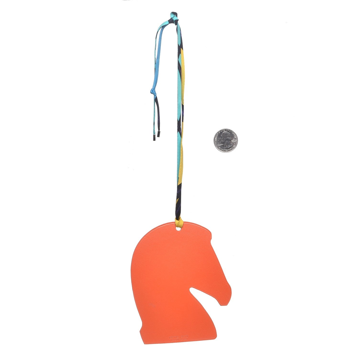 Hermes Everlisse Chevre Mysore Samarcande Horse Ornament Bag Charm Orange Rose Tyrien 2 of 4