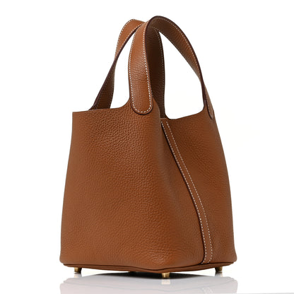 Hermes Taurillon Clemence Picotin Lock 18 PM Gold 3 of 9