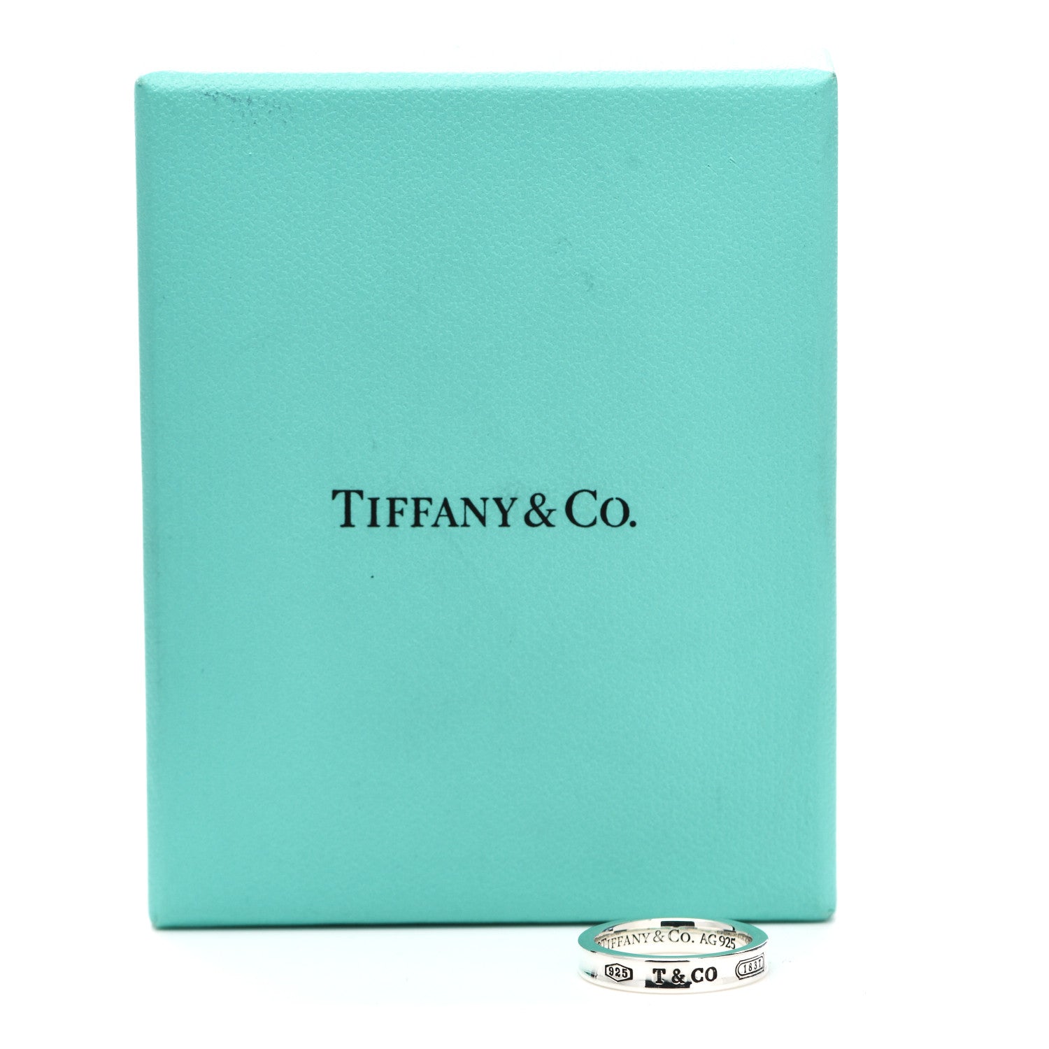Tiffany Sterling Silver Narrow 1837 Band Ring 53 6.25 6 of 6