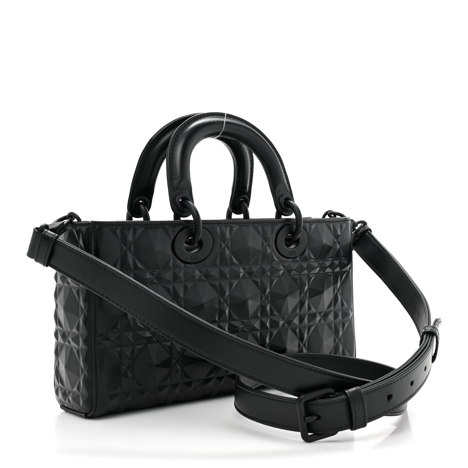 Christian Dior Calfskin Cannage Diamond Medium Lady D-Joy Black 3 of 14