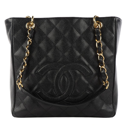 Chanel Caviar Quilted Petit Shopping Tote PST Black 1 of 7