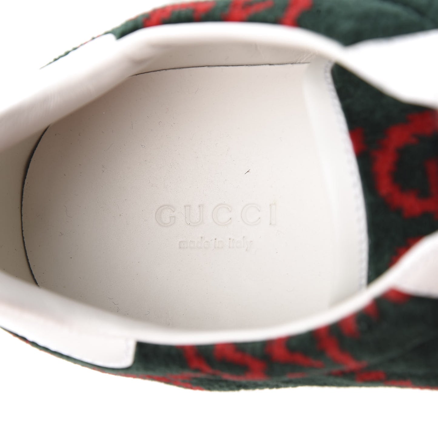 Terry Cloth GG Monogram Web Womens Ace Sneakers 41 Green Red