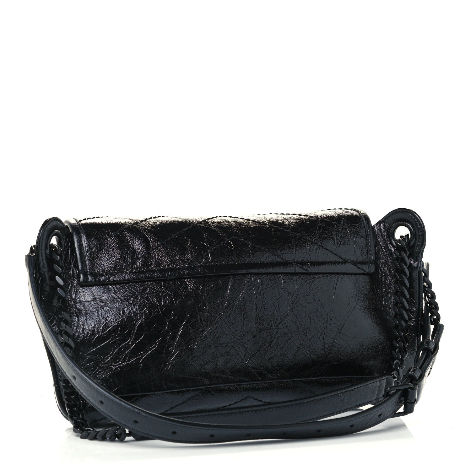 Saint Laurent Crinkled Calfskin Matelasse Monogram Niki Body Bag Black 4 of 12