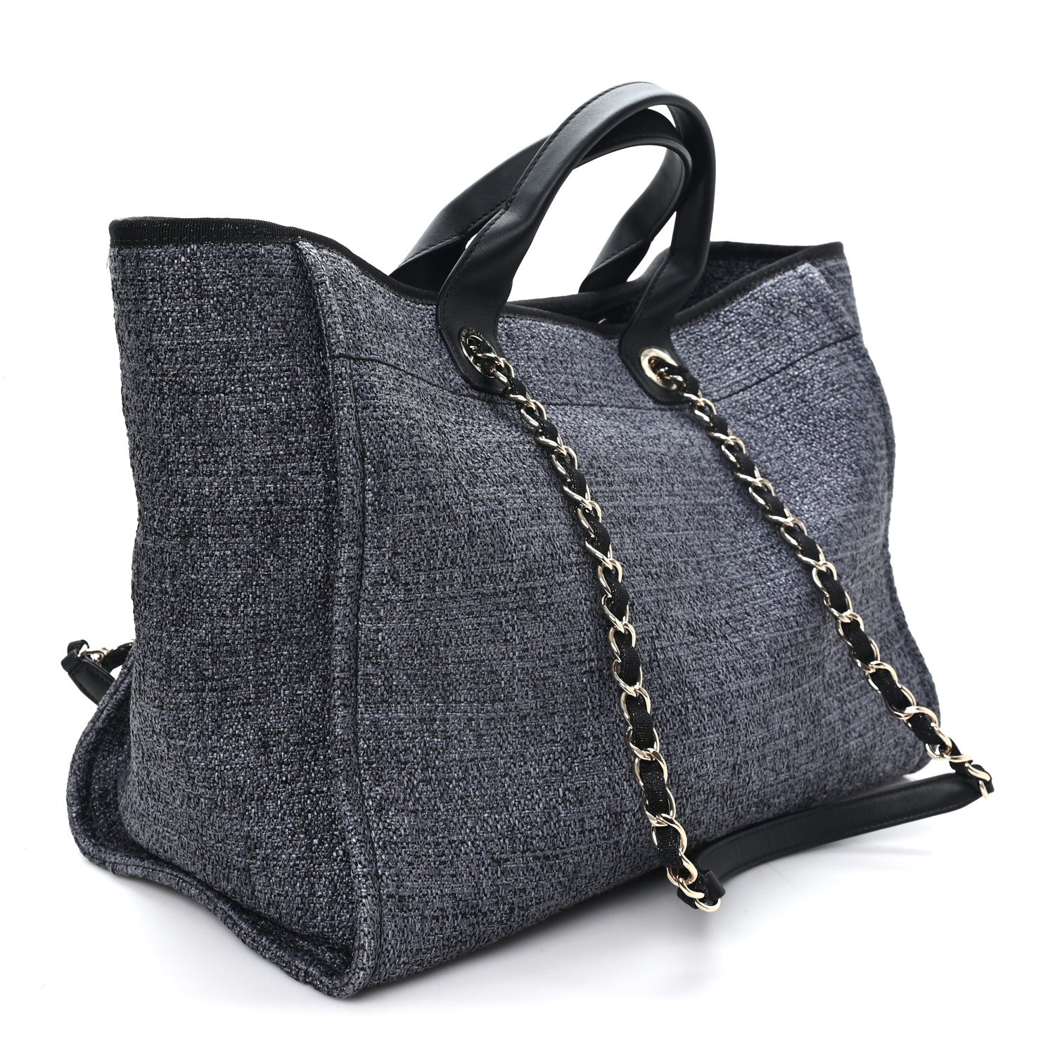 Chanel Lurex Boucle Medium Deauville Tote Black 2 of 11