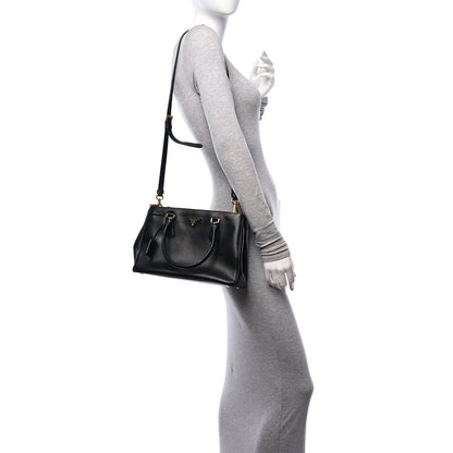 Prada Saffiano Small Galleria Double Zip Tote Black 2 of 10