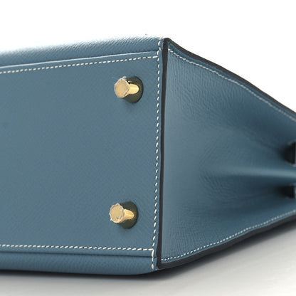 Hermes Epsom Kelly Sellier 25 New Blue Jean 10 of 11