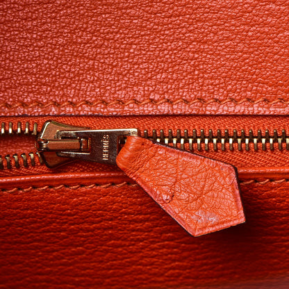 Hermes Ostrich Birkin 30 Orange 17 of 33