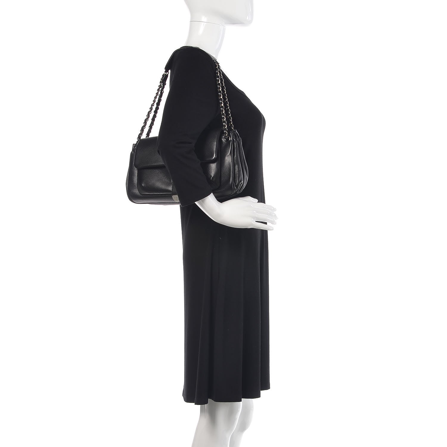 Chanel Caviar Mademoiselle Lock Accordion Flap Black 2 of 13