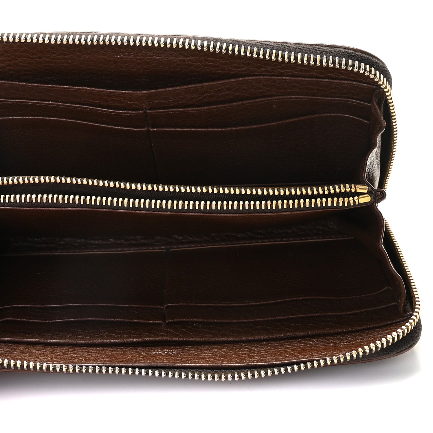 Vitello Daino Zip Around Wallet Cacao