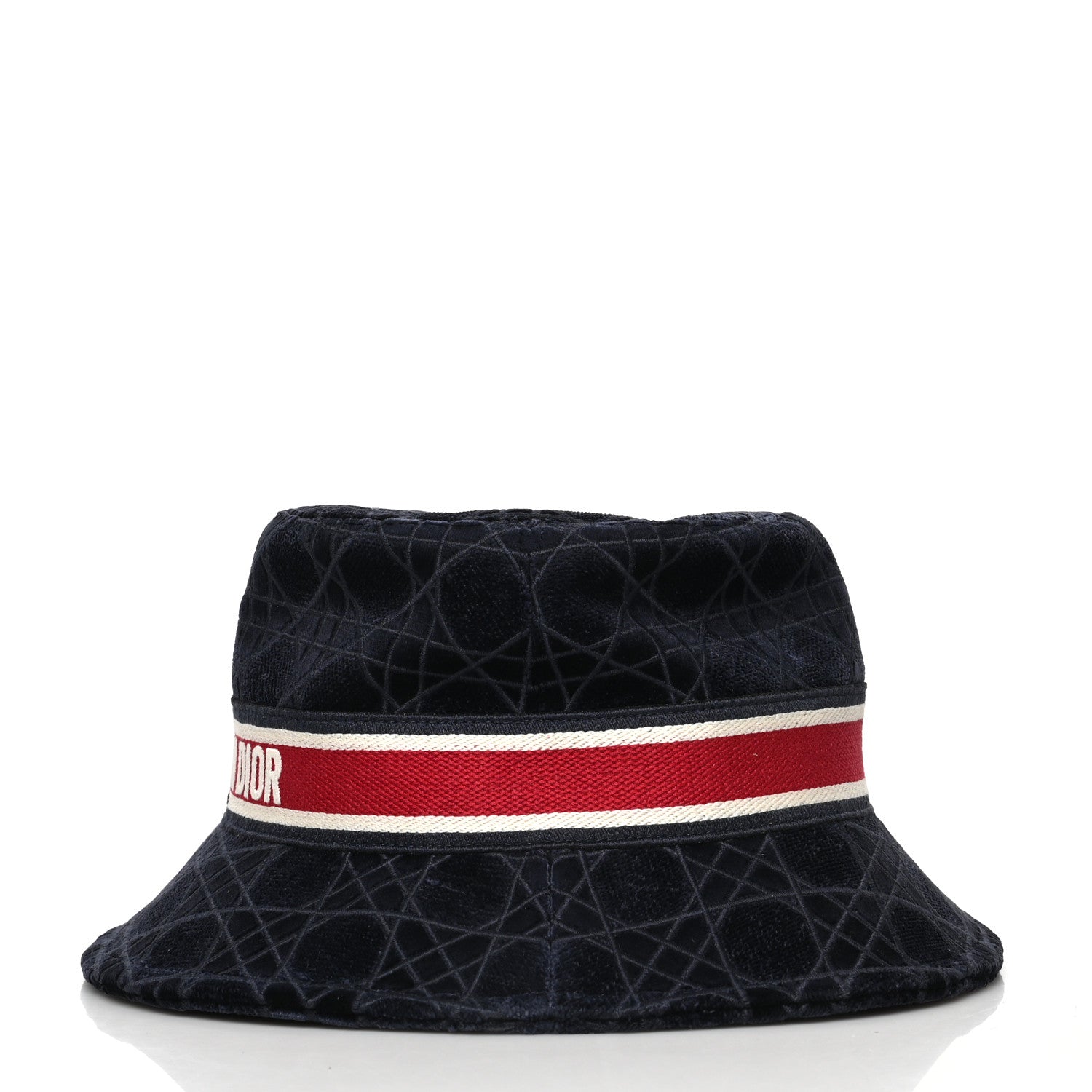 Christian Dior Velvet Cannage Bob Bucket Hat 57 Blue 4 of 6