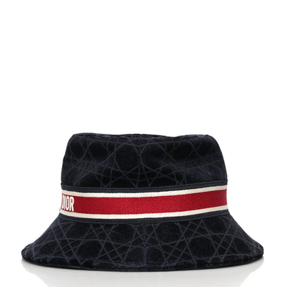 Christian Dior Velvet Cannage Bob Bucket Hat 57 Blue 4 of 6