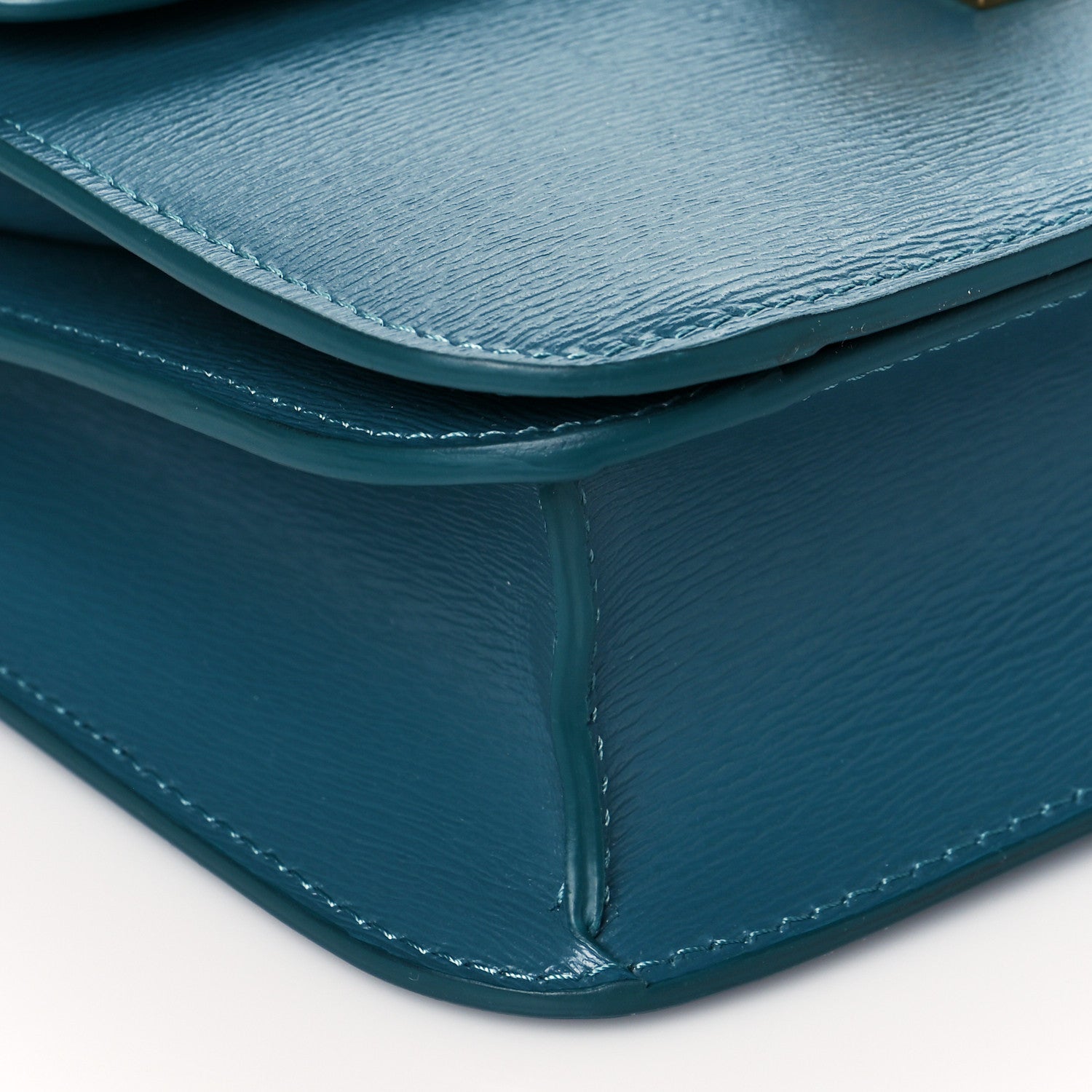 Celine Liege Calfskin Teen Classic Box Flap Bag Prussian Blue 8 of 9