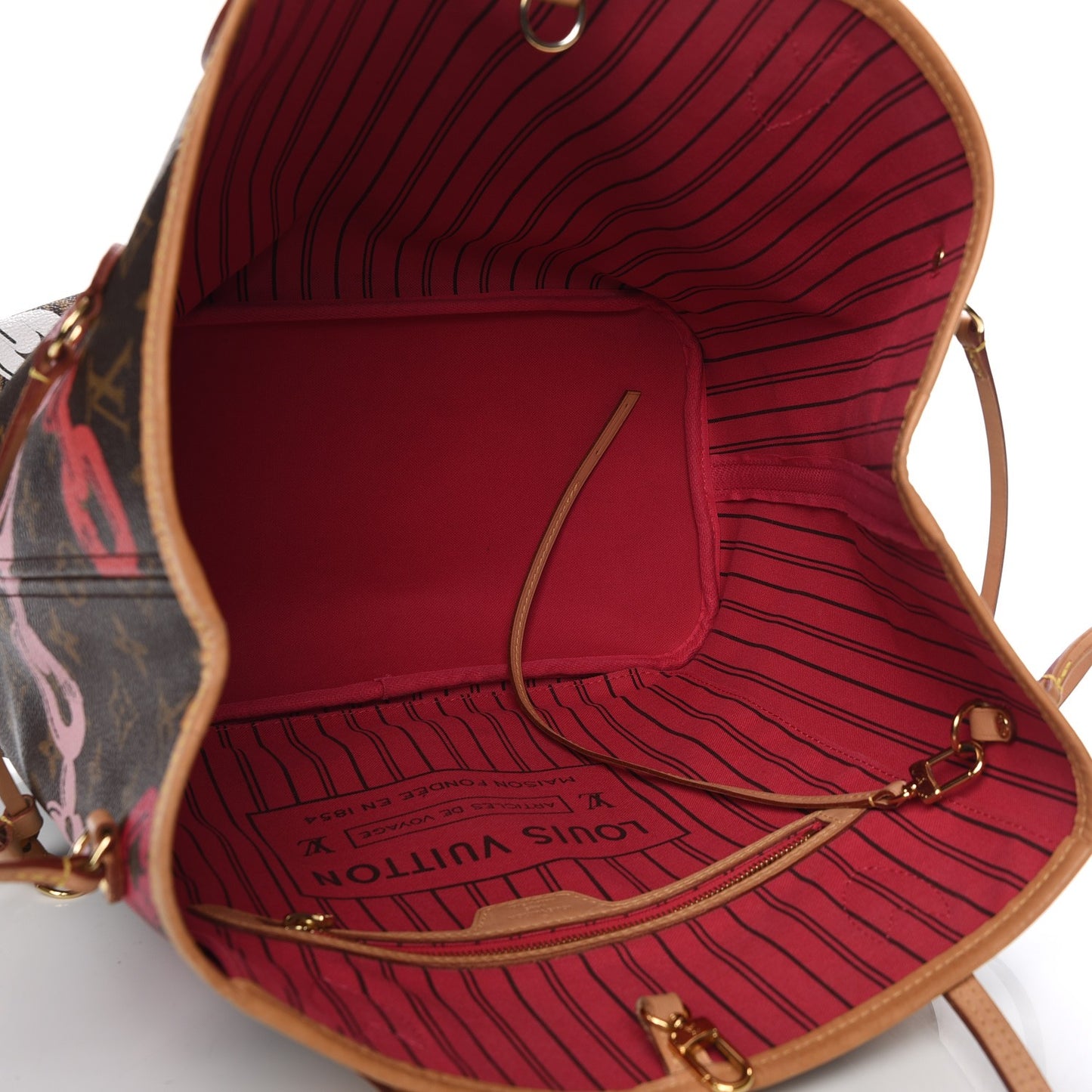 Monogram Bay Neverfull MM Rose Ballerine Poppy