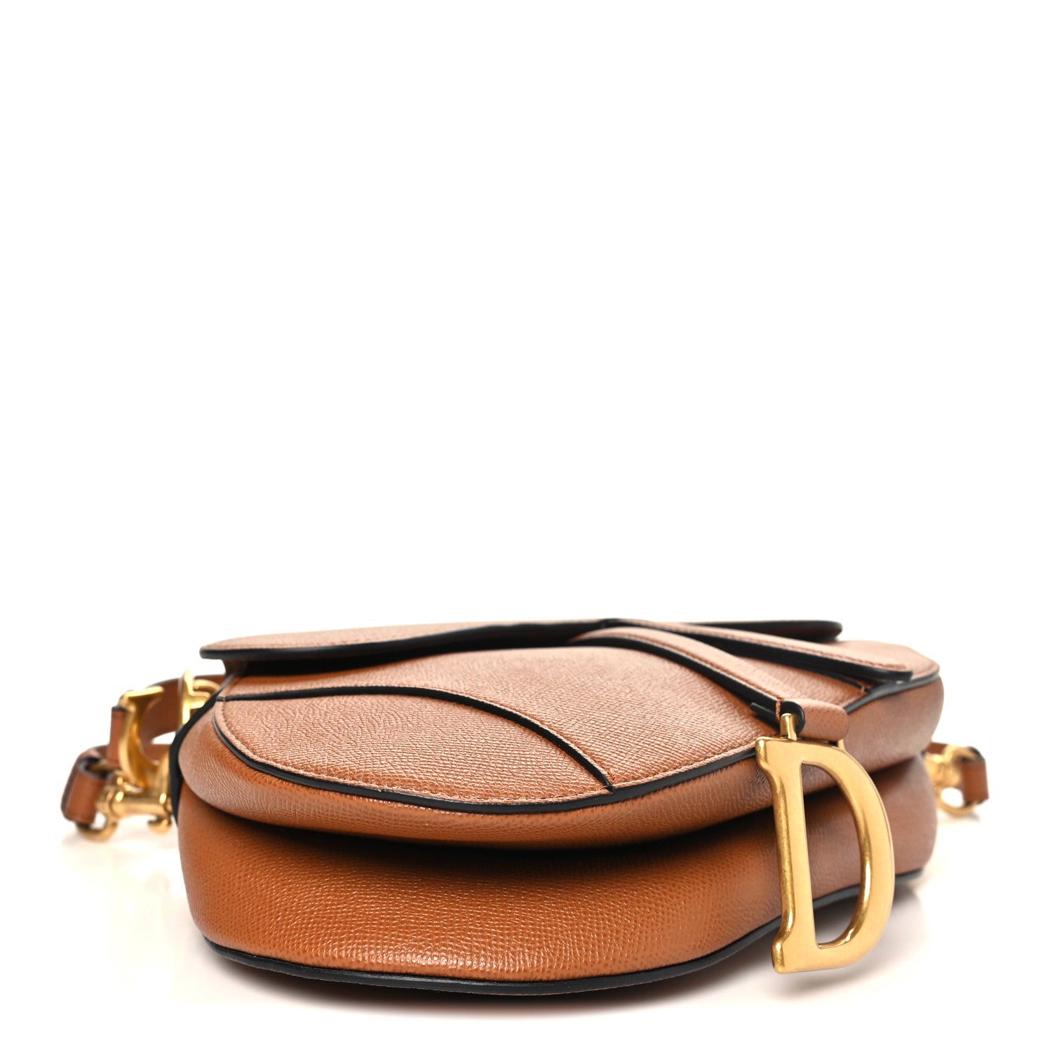 Christian Dior Grained Calfskin Saddle Bag With Strap Camello 3 of 9