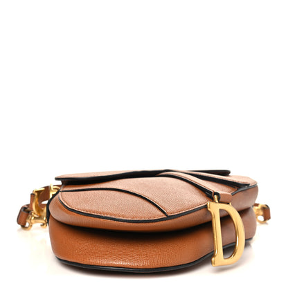 Christian Dior Grained Calfskin Saddle Bag With Strap Camello 3 of 9