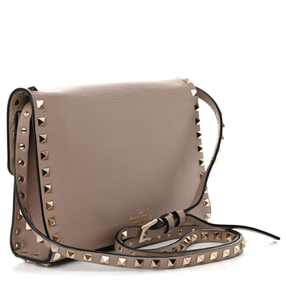 Valentino Garavani Pebbled Calfskin Medium Rockstud Flip Lock Crossbody Bag Poudre 3 of 12