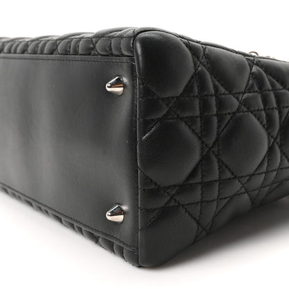 Christian Dior Lambskin Cannage Medium Lady Dior Black 10 of 10