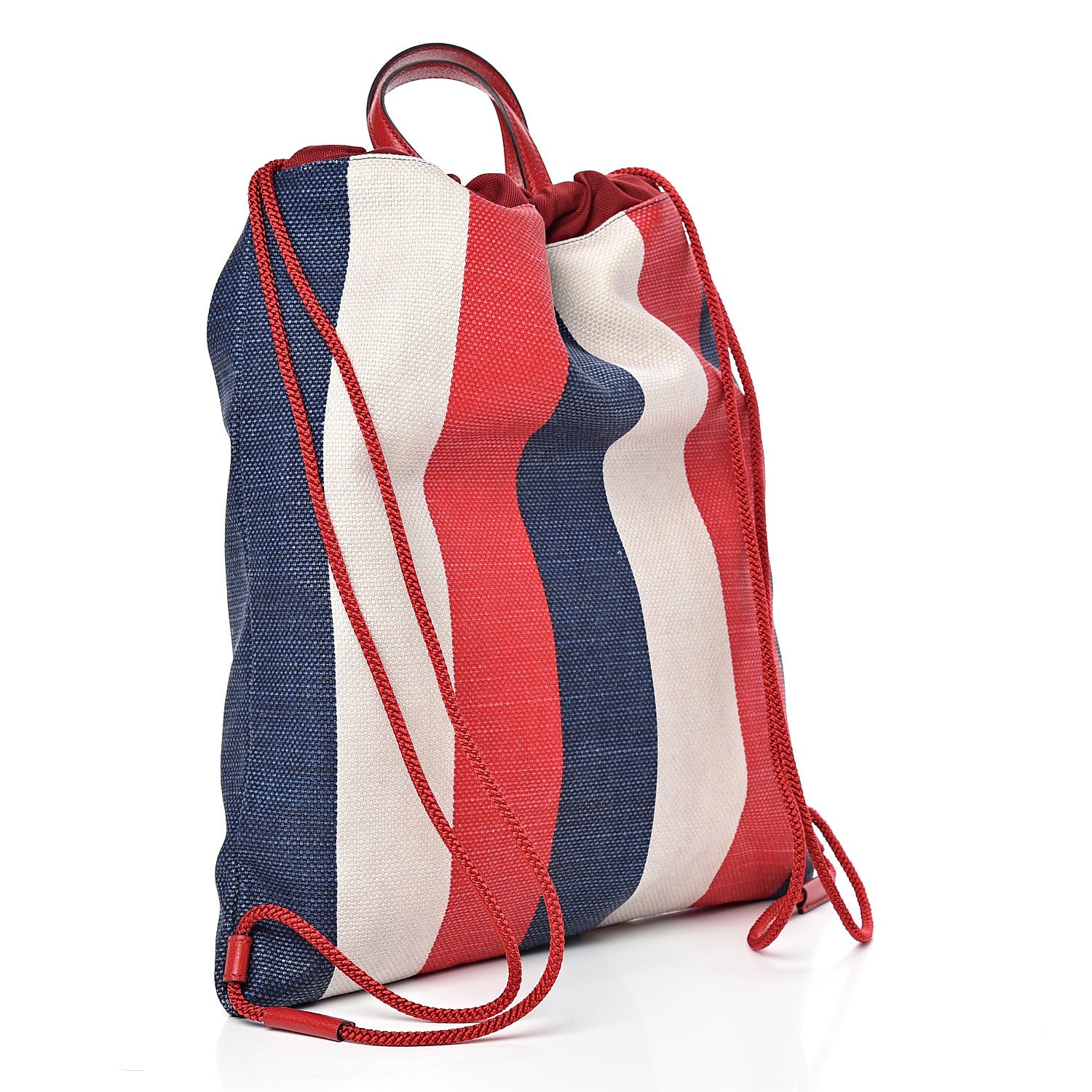 Gucci Canvas Logo Sylvie Stripe Drawstring Backpack Red 3 of 10