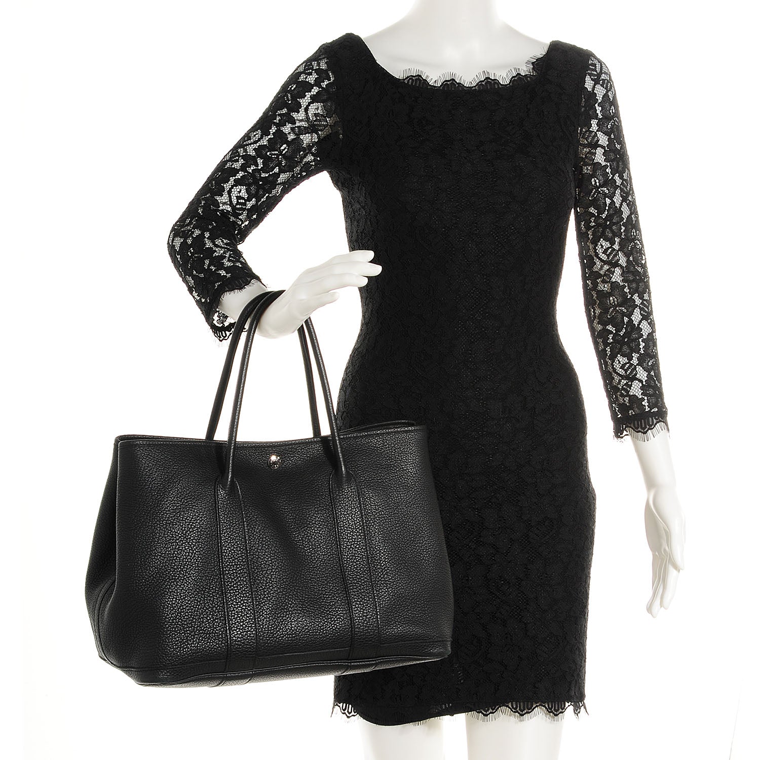Hermes Fjord Garden Party Tote 36 MM Black 2 of 13