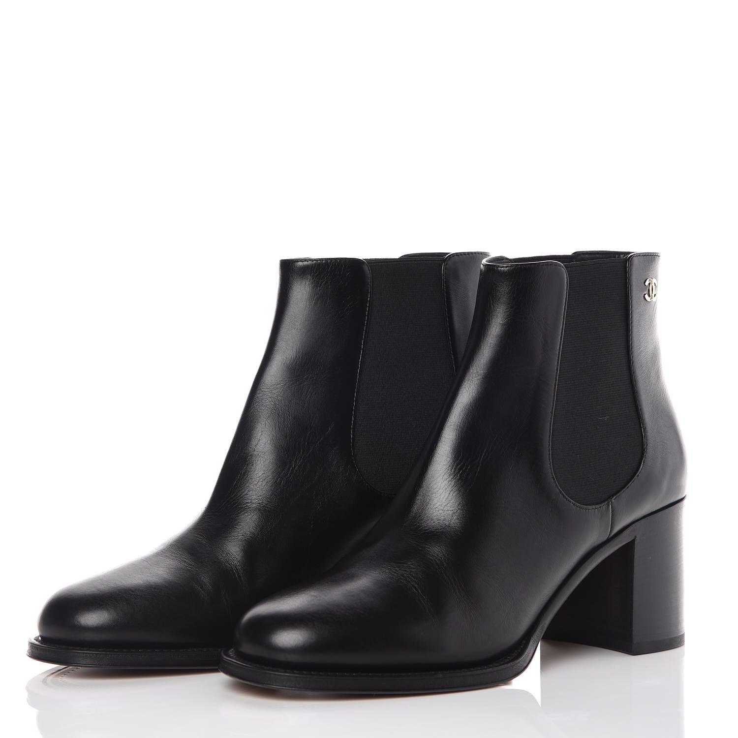 Chanel Glazed Calfskin Short Boots 40 Black 3 of 8