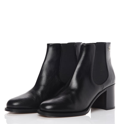 Chanel Glazed Calfskin Short Boots 40 Black 3 of 8