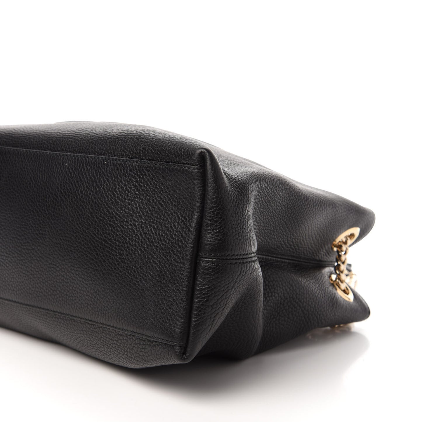 Pebbled Calfskin Medium Soho Chain Shoulder Bag Black