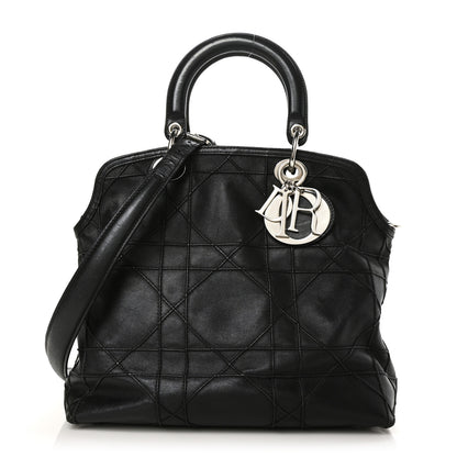 Christian Dior Lambskin Cannage Medium Granville Tote Black 1 of 7
