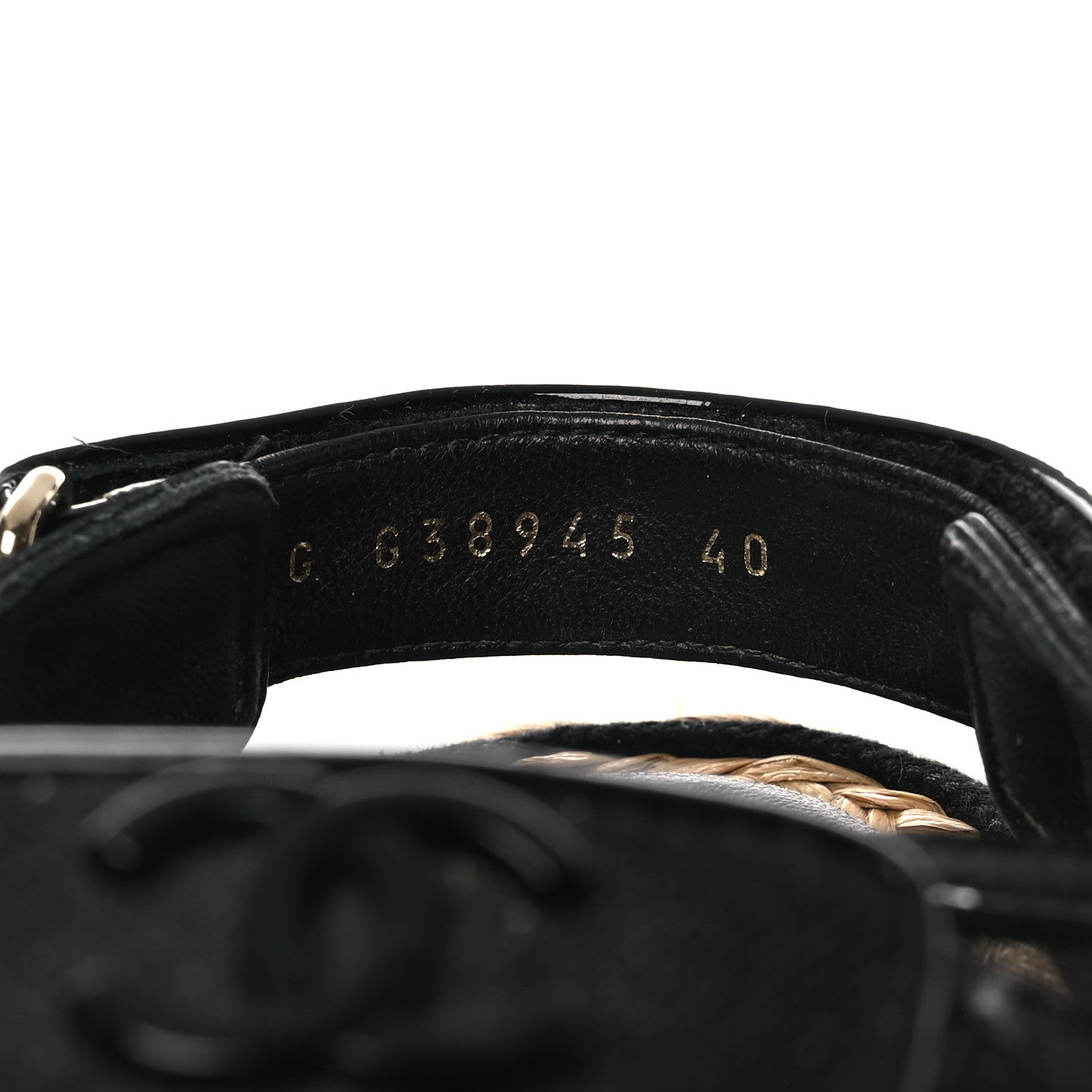 Chanel Mesh Patent Calfskin Velcro Dad Sandals 40 Black 10 of 14