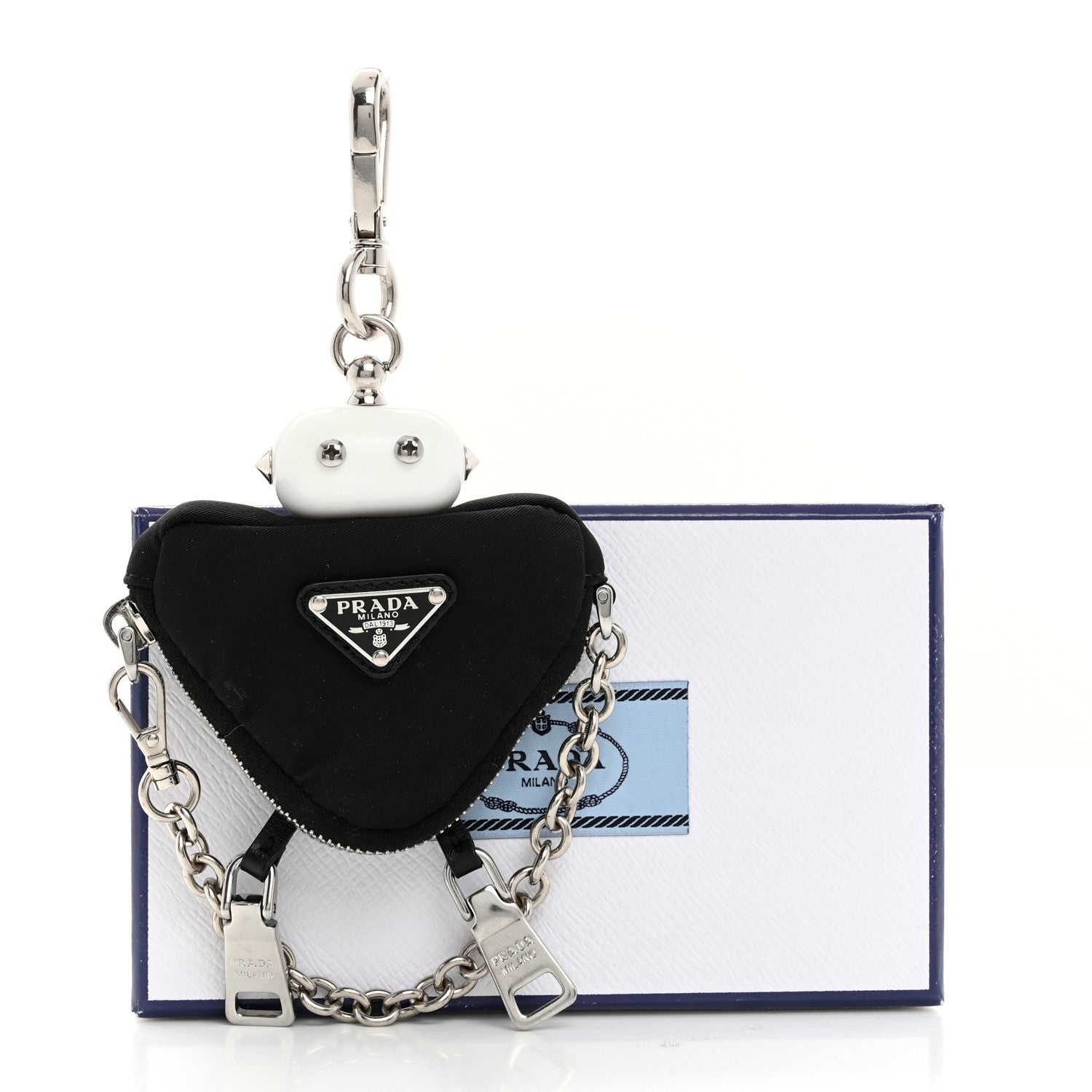Prada Nylon Robot Keychain Black 7 of 7
