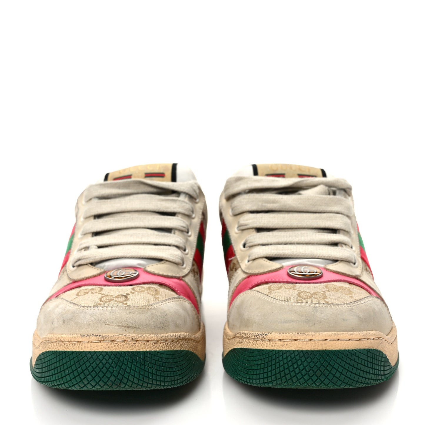 GG Monogram Nubuck Web Womens Screener Sneakers 39 New Sand Dusty Milk Pink