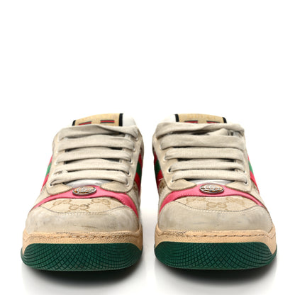 Gucci GG Monogram Nubuck Web Womens Screener Sneakers 39 New Sand Dusty Milk Pink 2 of 11