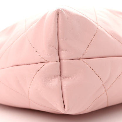 Chanel Shiny Calfskin Quilted Small Chanel 22 Light Pink 9 of 10