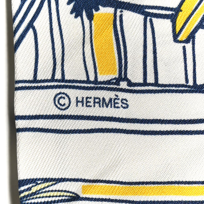 Hermes Silk Rayures D'ete Twilly Vert Bleu Multicolor Vert Bleu Multicolor 4 of 4