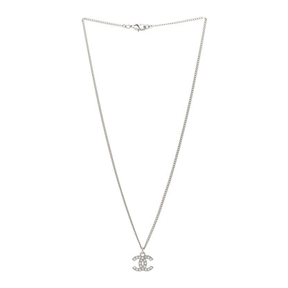 Chanel Crystal Timeless CC Necklace Silver 3 of 6